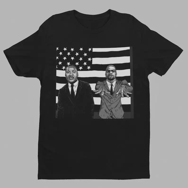 Maglietta MALCOLM X MLK Maglietta rap della cultura pop
