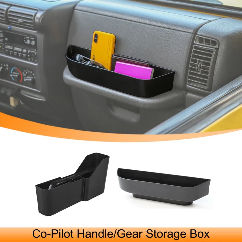 Car Co-Pilot Position Armrest Storage Box for Jeep Wrangler TJ 1997 1998 1999 2000 2001 2002 2003 2004 2005 2006 Accessory Black