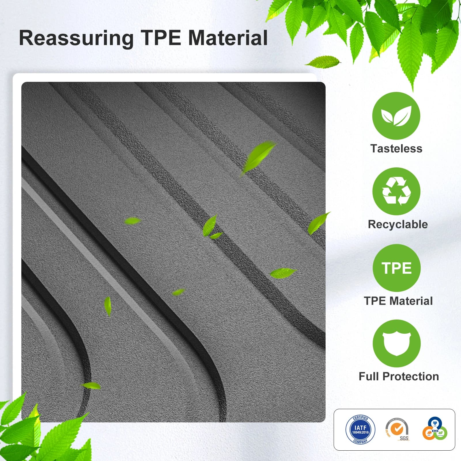 Left Drive for Tesla Model YL 2025 2026 Car Floor Mats TPE With Door Sill Protective Cover Waterproof All Weather Black