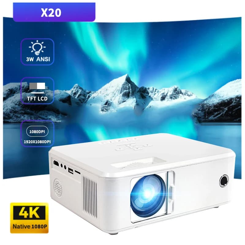 X20 Proiettore WIFI MINI Proiettore video portatile Smart TV 1920x1080dpi per giochi Movie Home Cinema Video 1080P 4K