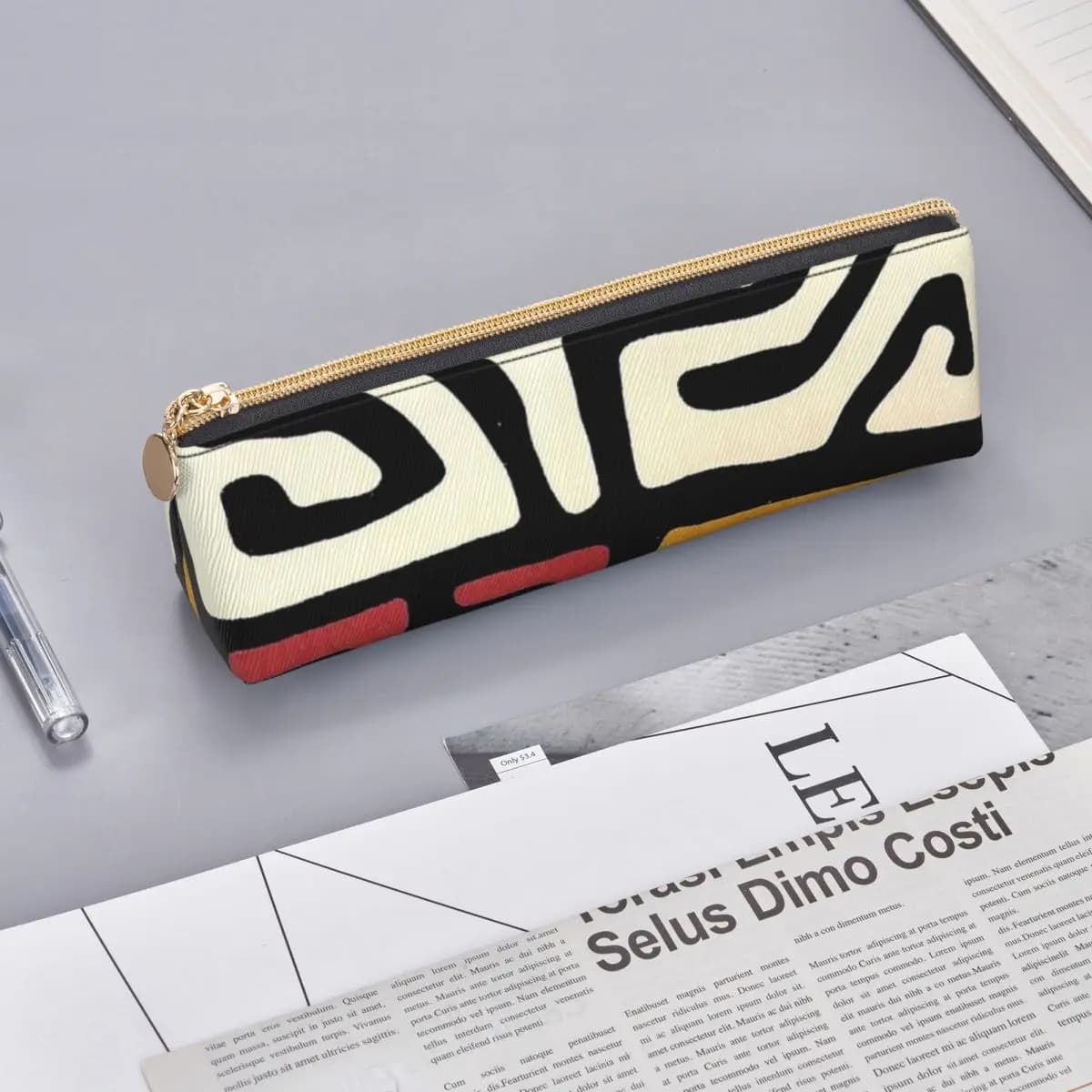 African Mudcloth Pencil Cases Pencil Pouch Storage Stationery Supplies Pen Box Pencil Bag for Boy Girl School