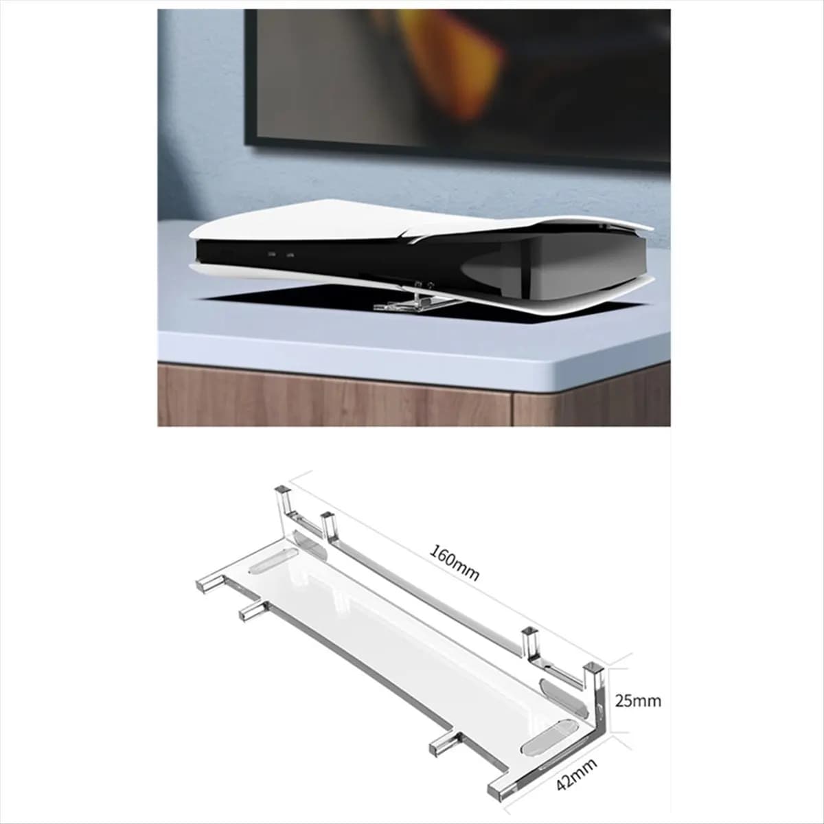 Supporto in acrilico trasparente AS62 per PS5 Slim, supporto orizzontale da tavolo per PS5 Slim Disc Edition, accessori.