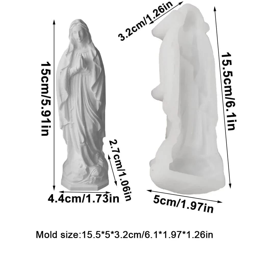 The Plaster Statue Of The Virgin Mary Silicone Mold DIY Aromatherapy Candles Soap Decorative Tools Handicrafts Household Items