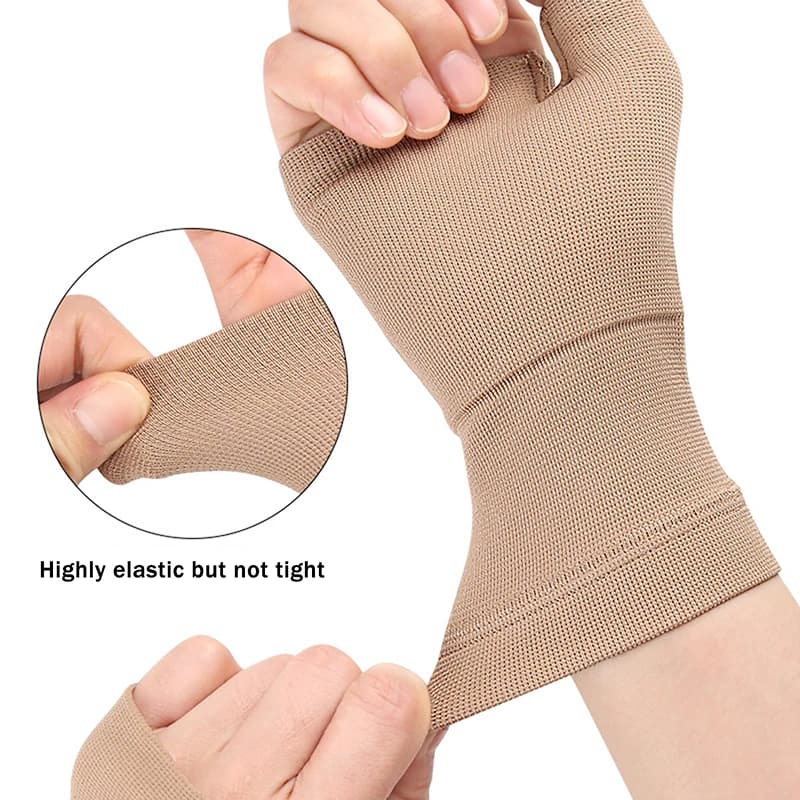 【L】1 Paio di Fasce Compressive per Polso e Pollice, Supporto per Tunnel Carpale, Fascia di Sostegno per Mani e Polsi, Guanti per Tenosinovite e Artrite
