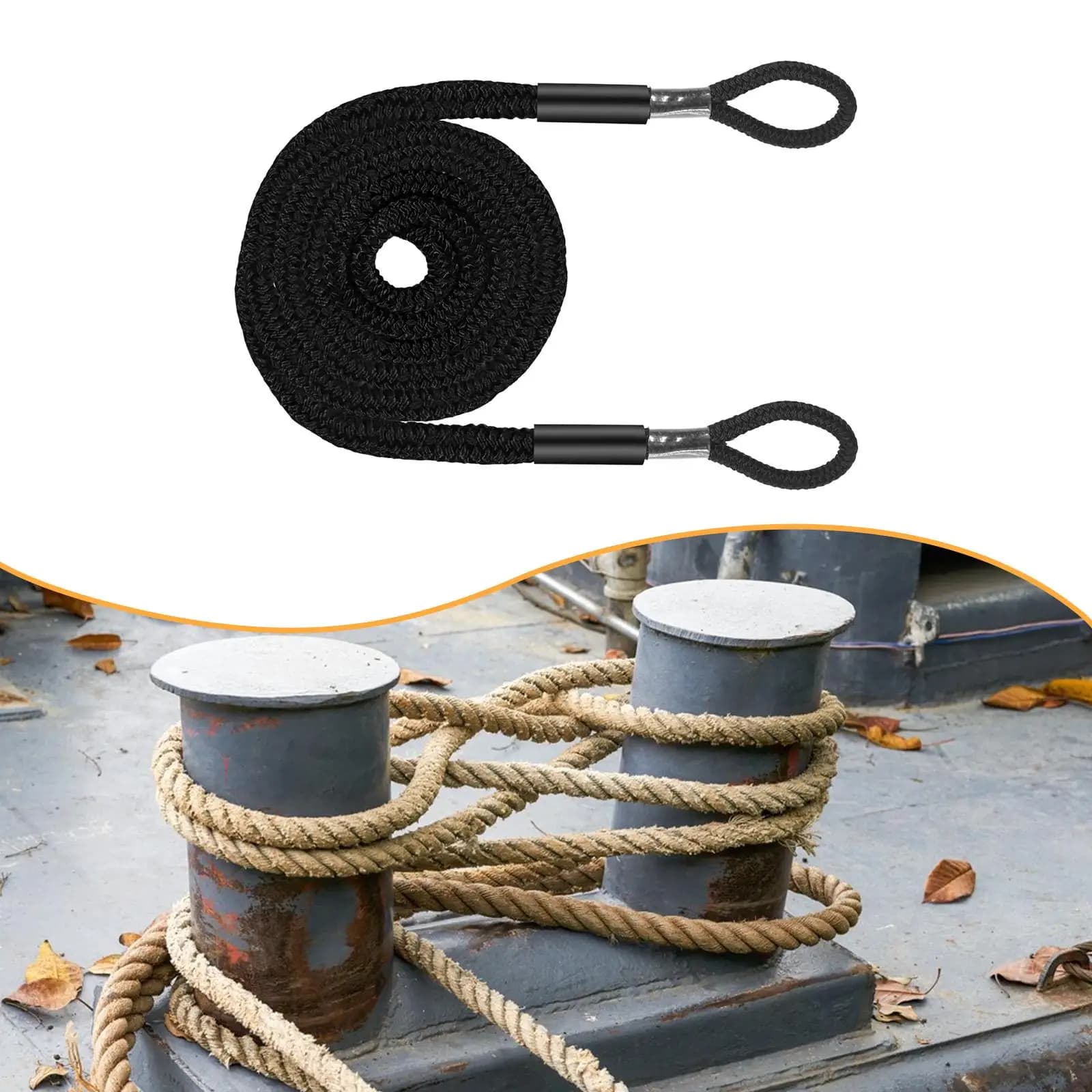 Corda d'Ormeggio in Nylon Resistente di Grado Marino, Facile da Maneggiare, per Pesca e Campeggio