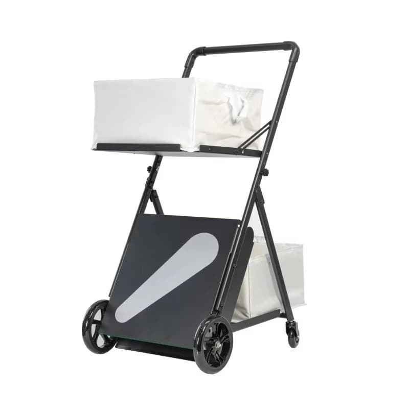New Arrival Foldable Tennis Ball Cart with Wheel Pickelball Basket Tennis Package Customizable Tennis Coach Car for Sports Court
