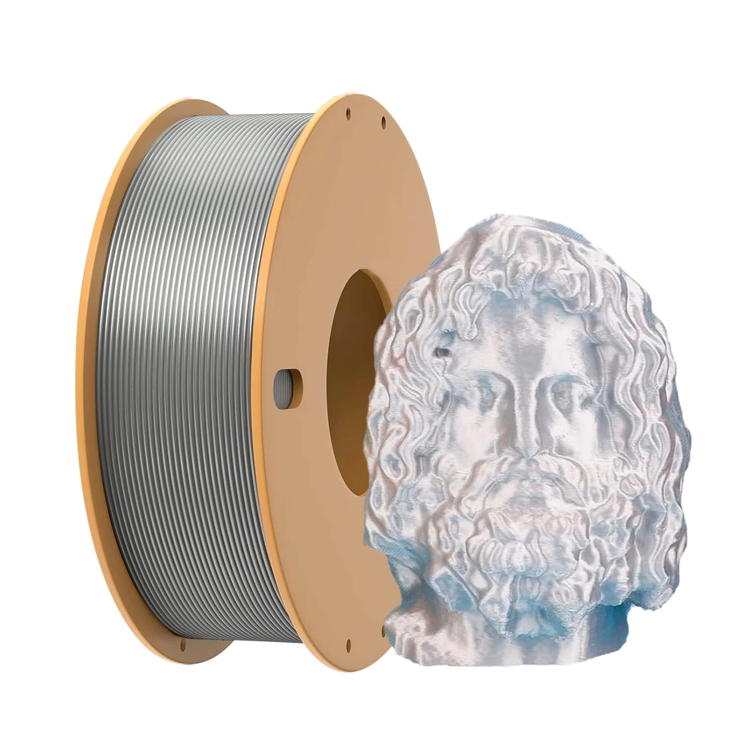 3D Thread PLA in sparkling silver silk: 1,75 mm for Bambu Lab/Creality/Anycubic, 0.25 kg