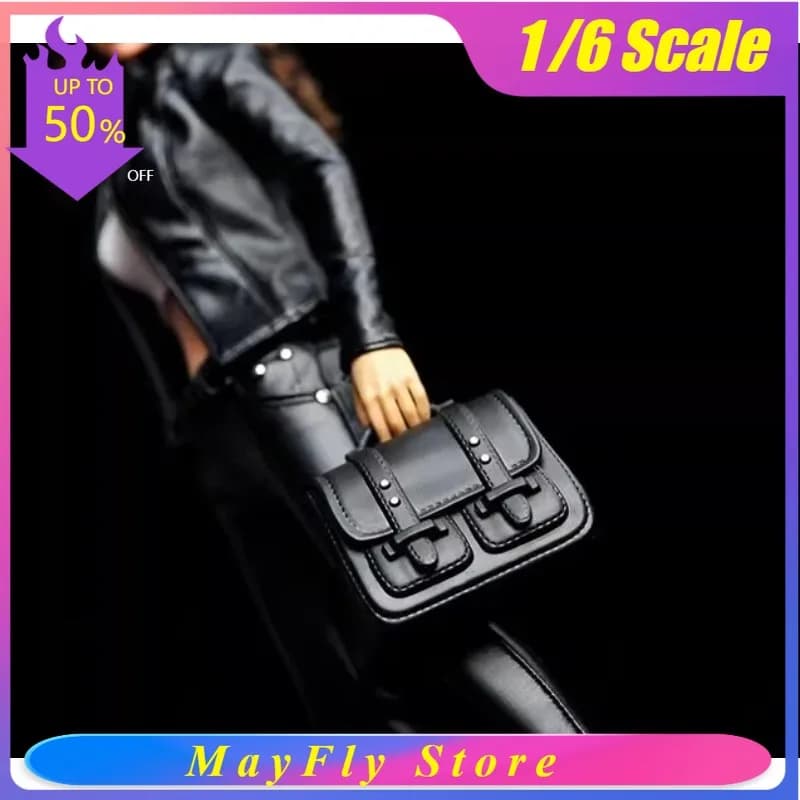 ACG-39 Modello in Scala 1/6 1/12 di Mini Borsa/Valigetta in Pelle PU Nera/Bianca per Accessori da Soldato Femminile 12''