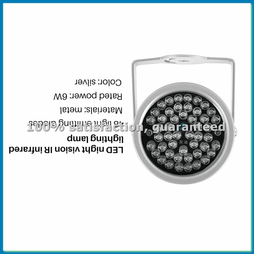 Telecamera di sicurezza CCTV a visione notturna a infrarossi con 48 LED IR DC12V Silver-ABFB