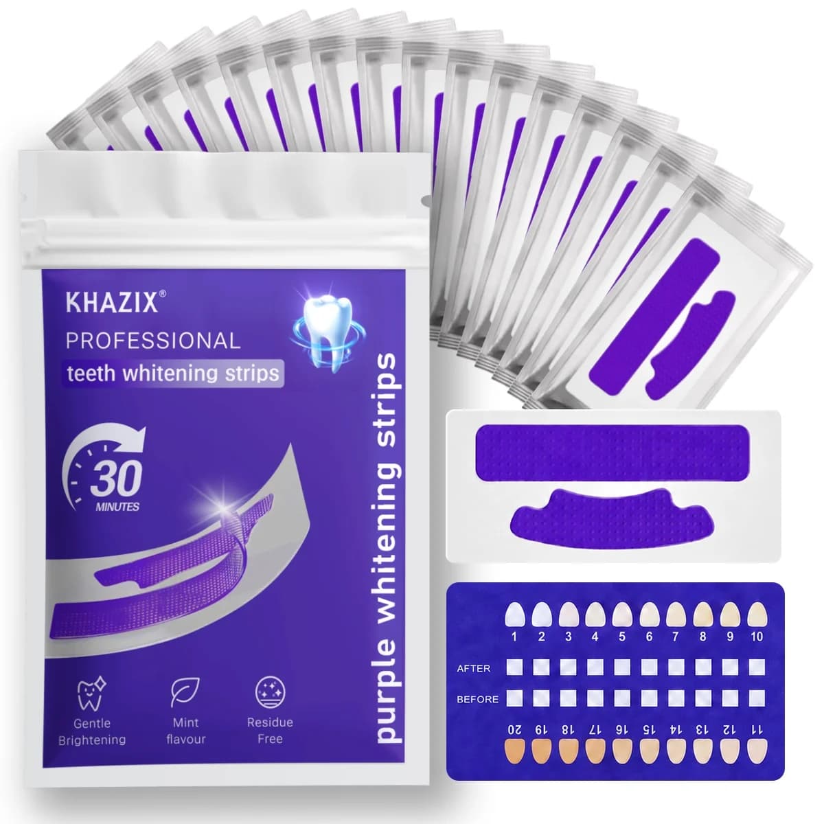 7PCS Teeth Whitening Strips for Whiter-Looking Smile, Flexible Tooth Strips Easy to Apply for Daily Cosmetic Care
