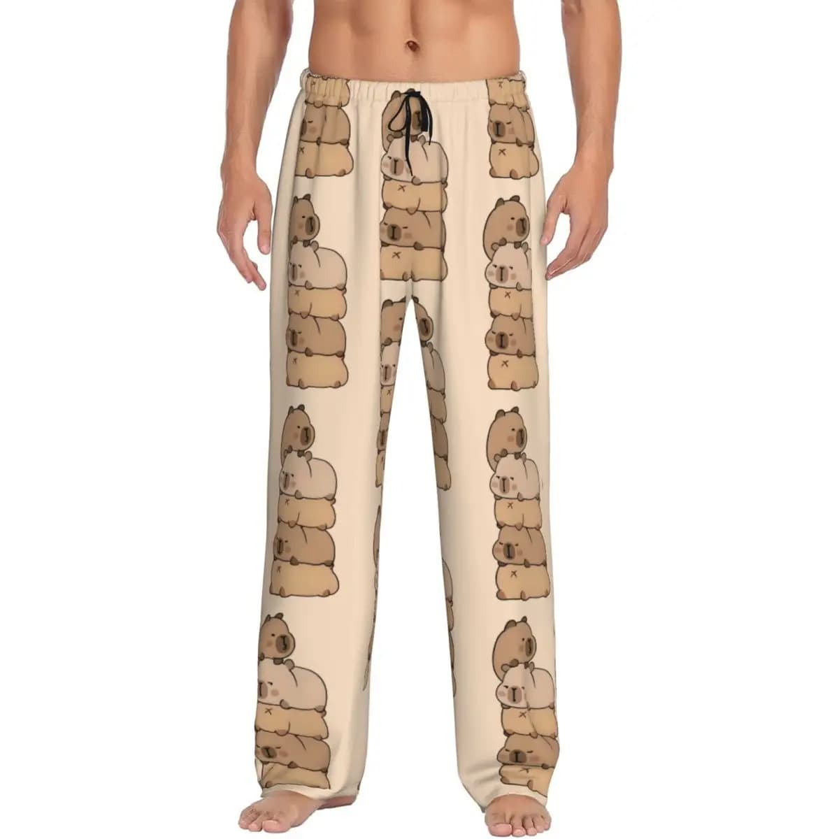 Pantaloni da pigiama capibara da uomo con stampa personalizzata Pantaloni da notte per indumenti da notte anime carini con tasche