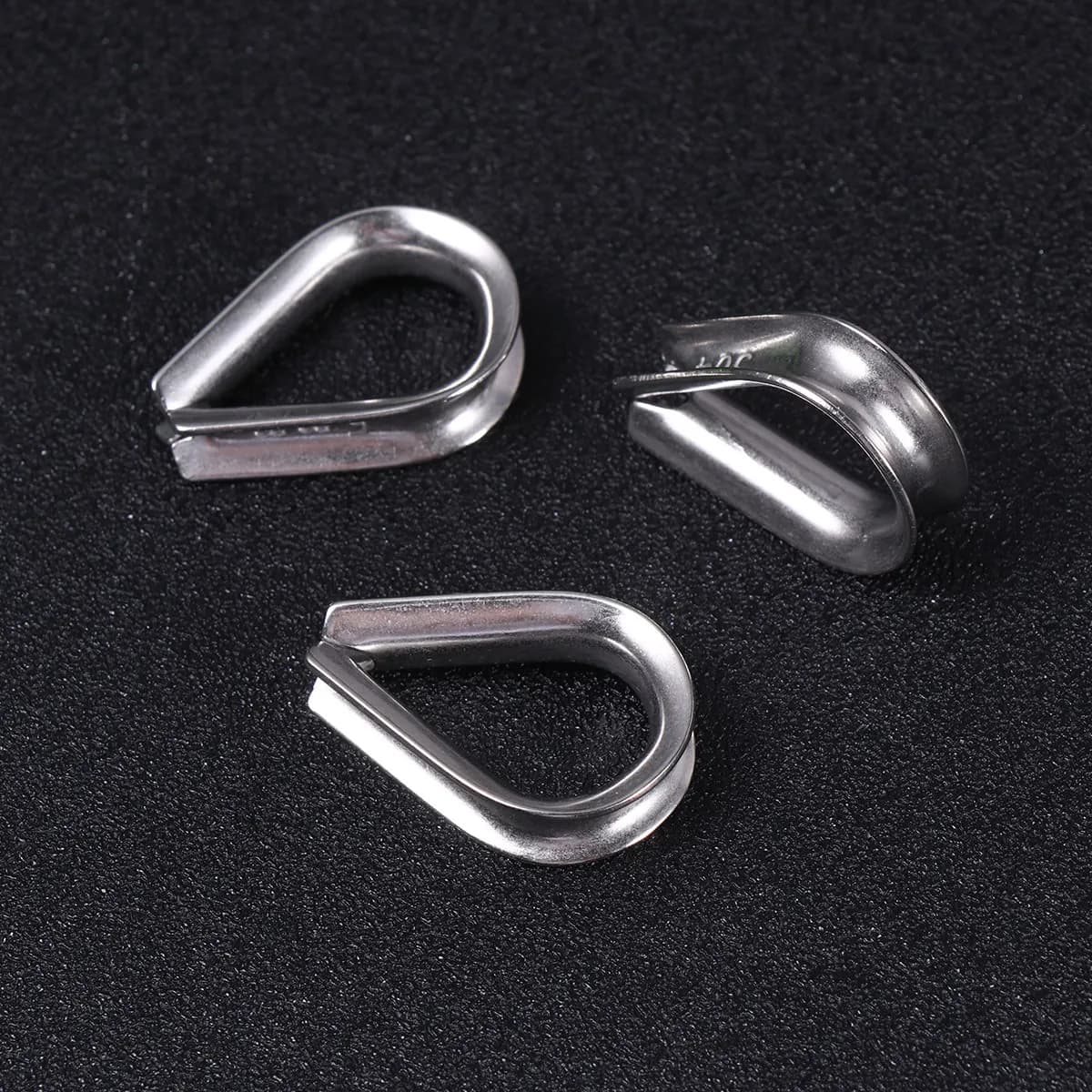 20Pcs Stainless Steel Wire Rope Thimble Corrosion Resistant Steel Cable Clamp Sleeve for Marine Industrial Rigging Wire Rope
