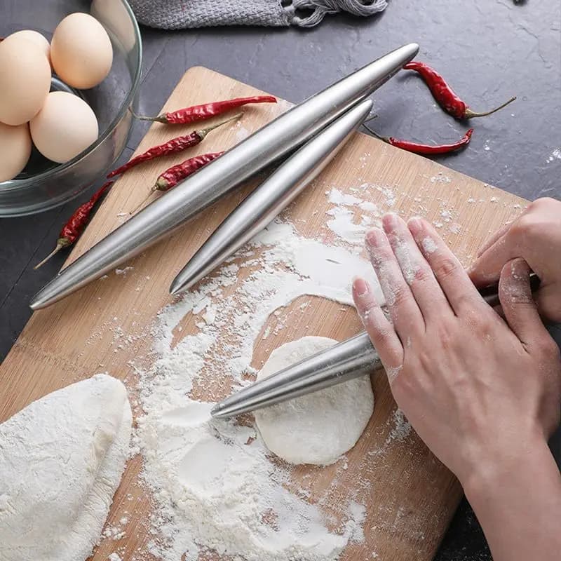 Mattarello in acciaio inossidabile 18/24/30 cm Utensili da cucina Pasta Cottura Pizza Tagliatelle Biscotto Gnocchi Fare Strumenti di cottura antiaderenti