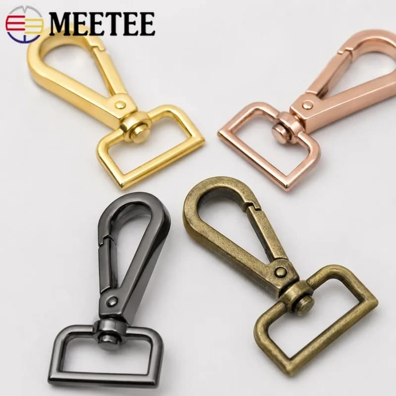 50Pcs 16-50mm Metal Swivel Snap Hooks Zinc Alloy Lobster Clasps for Handbag Webbing Strap Keychain Belt Leather Craft Hardware