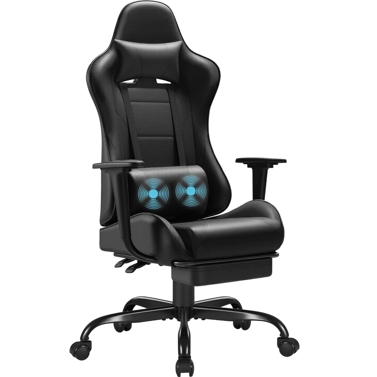 Sedie da Gaming, Sedia da Computer con Poggiapiedi e Supporto Lombare Massaggiante, Sedia da Gioco Regolabile in Altezza con Poggiatesta, Personalizzabile