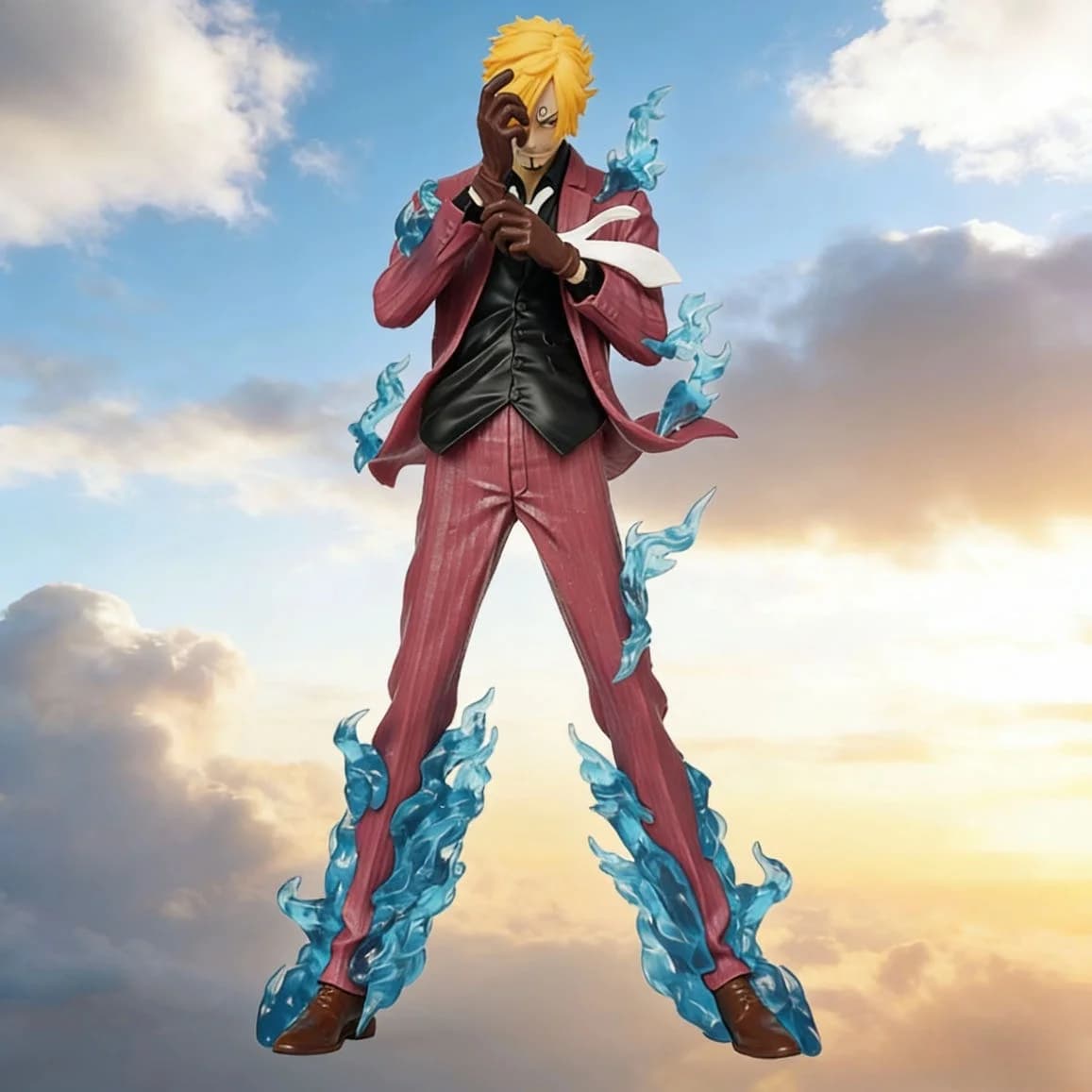Statuetta Anime One Piece di Sanji da 25cm/9.8in, Decorazione da Scrivania, Regalo ​ Action Figure in PVC, Modellini da Collezione, Decorazione e Regalo