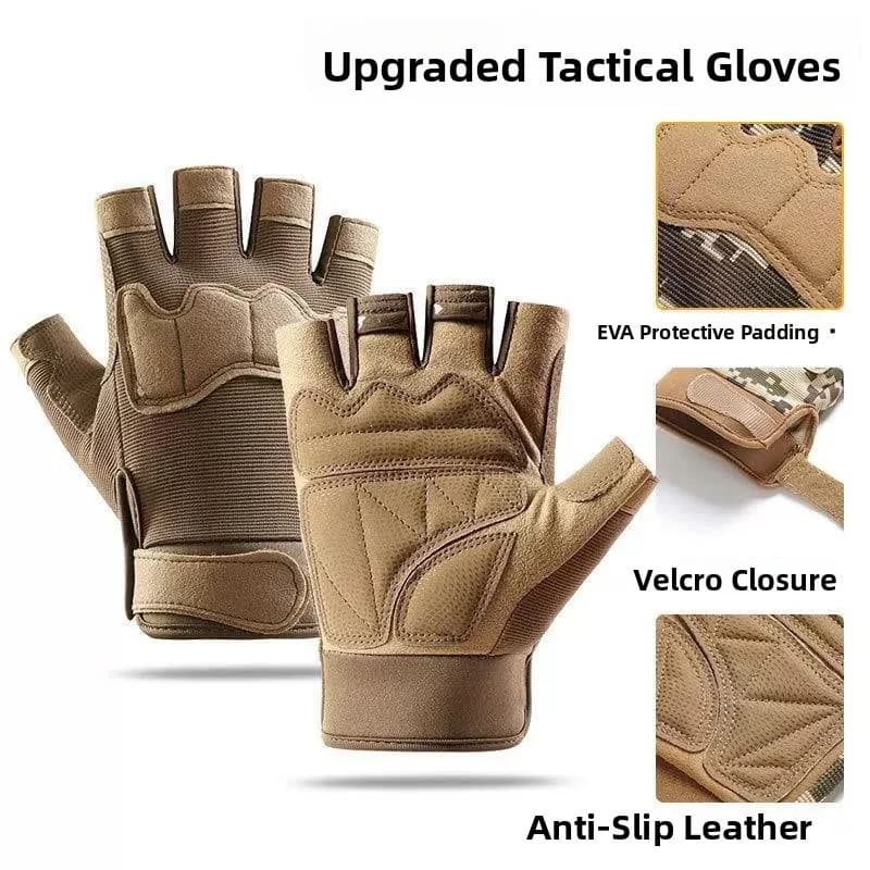 Guanti da allenamento unisex a mezze dita, antiscivolo, resistenti all'usura, guanti tattici per forze speciali, per palestra e arti marziali