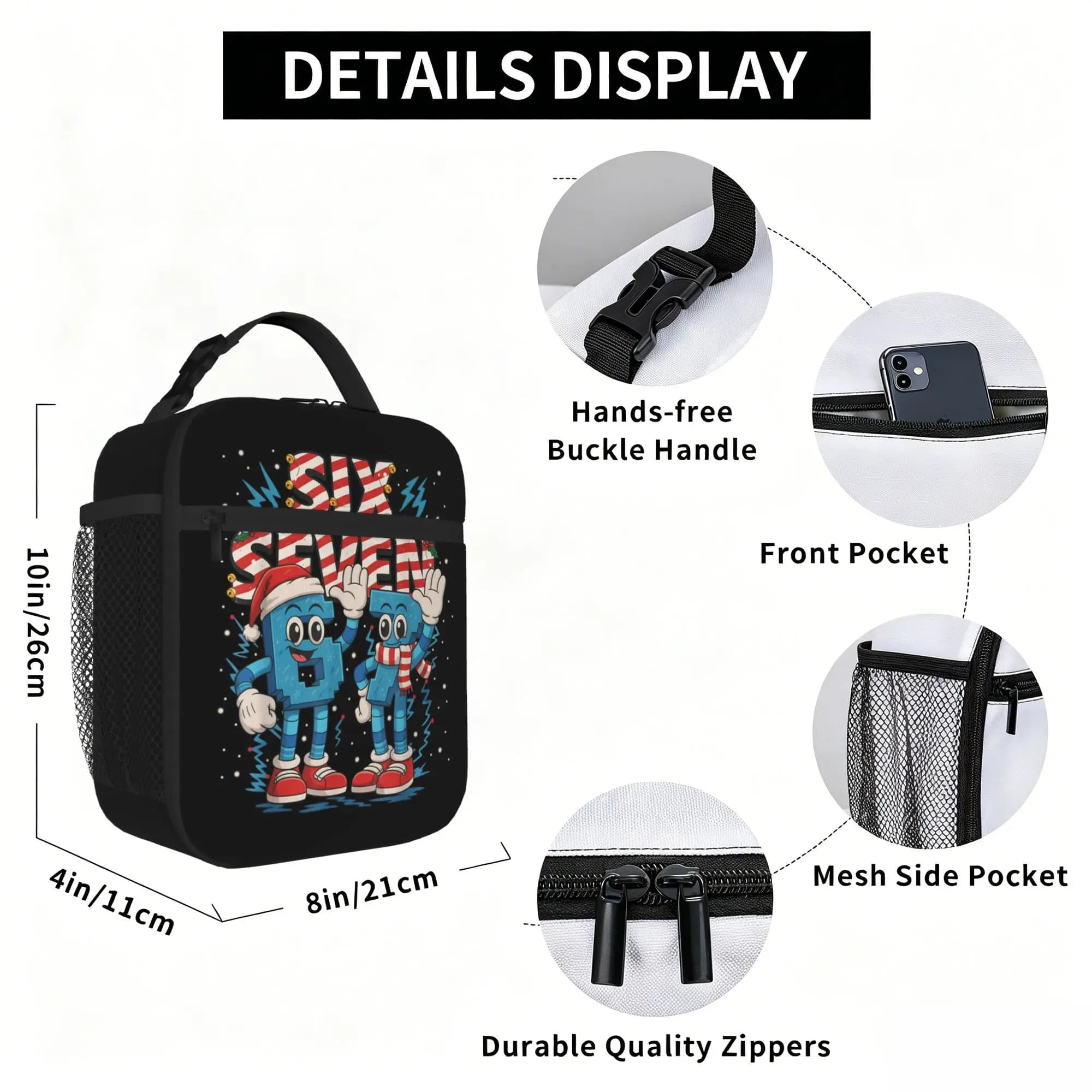 Funny Meme 67 Six Seven Thermal Insulated Lunch Bags for Office Portable Food Container Bags Thermal Cooler Food Box