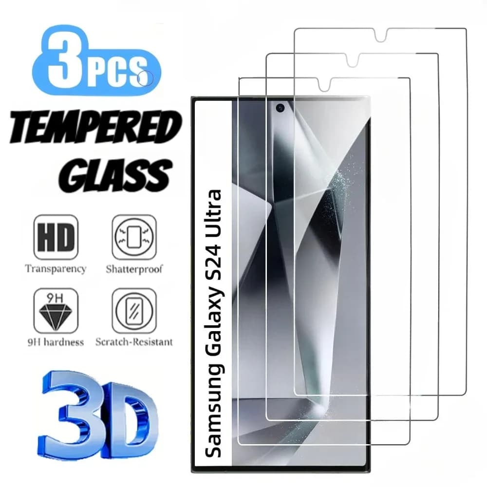 3 pezzi in vetro temperato Ultra HD per Samsung Galaxy S25 S24 Ultra S23 S22 Plus protezione dello schermo per Samsung S25 Edge S24 S23 S21 FE