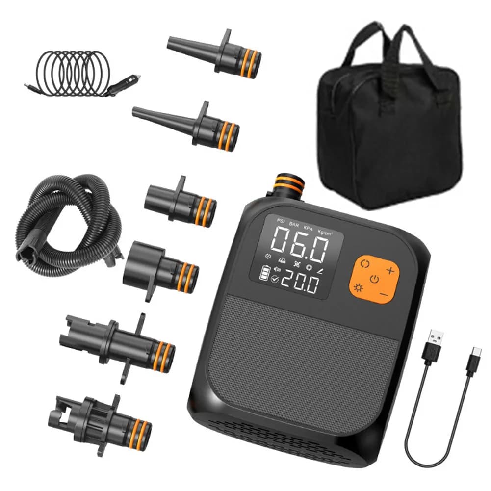 Pompa di aria per canoa Pompe di gonfiaggio wireless elettriche ricaricabili portatili da 25psi/6 a 137kpa per parti gonfiabili del materasso del kayak