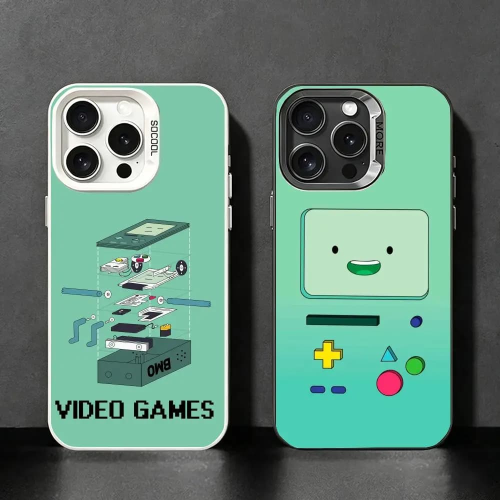 Custodia per telefono G-Game Console BMO-O per iPhone 17/16/15/14/13/12/11 Pro Max, lussuosa in TPU argento, antiurto e antigraffio