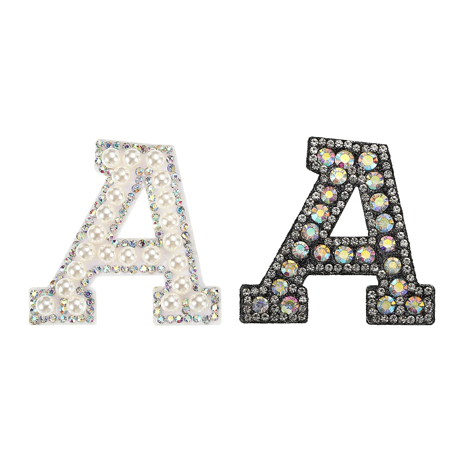 2 pezzi termoadesivo decorativo glitter perla applique strass lettera inglese per vestiti applique borsa fatta a mano fai da te cappello jeans