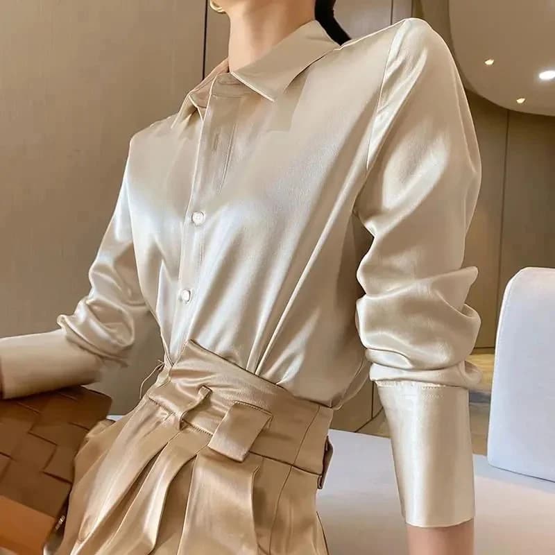 Women's Casual Fashion Casual Long Sleeved Shirt Strong Sizes Women's Shirts and Shirts Office Women's Shirts Luxury Slim Women's Dresses