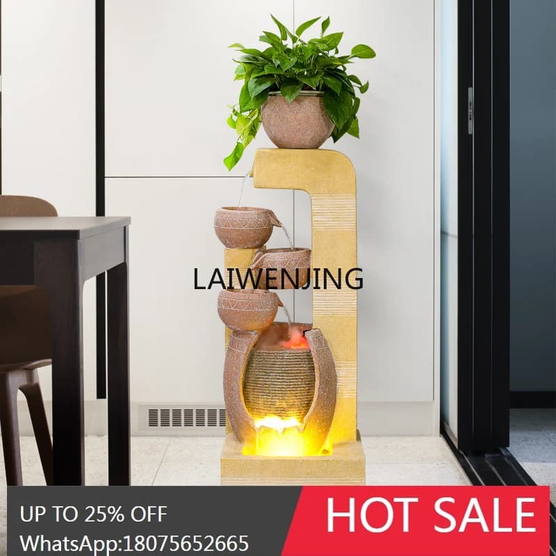 Rockery flowing water curtain wall fountain waterfall indoor circulating water humidification floor ornament