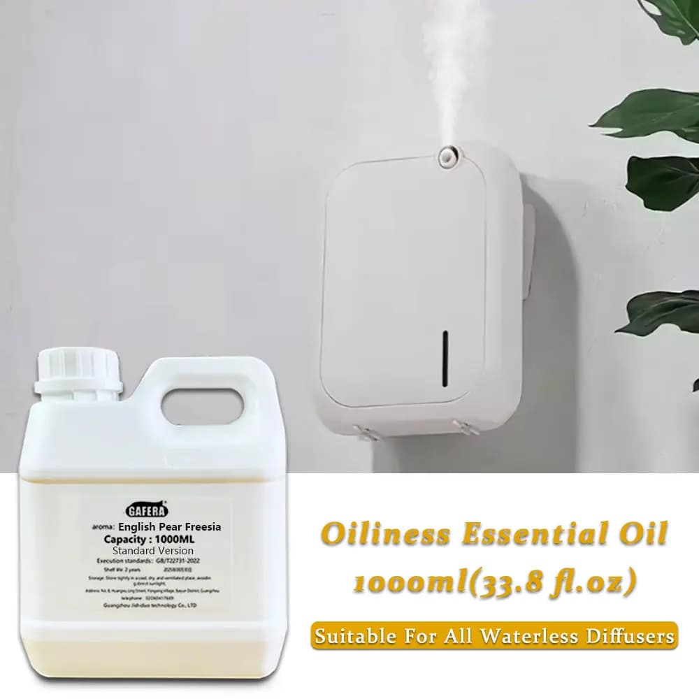 GAFERA 1000ml (33.8 fl.oz) Cedar/Freesia/Hilton Essential Oil - For All Waterless Diffuser, Diffuser Replenish Aromatherapy Oil