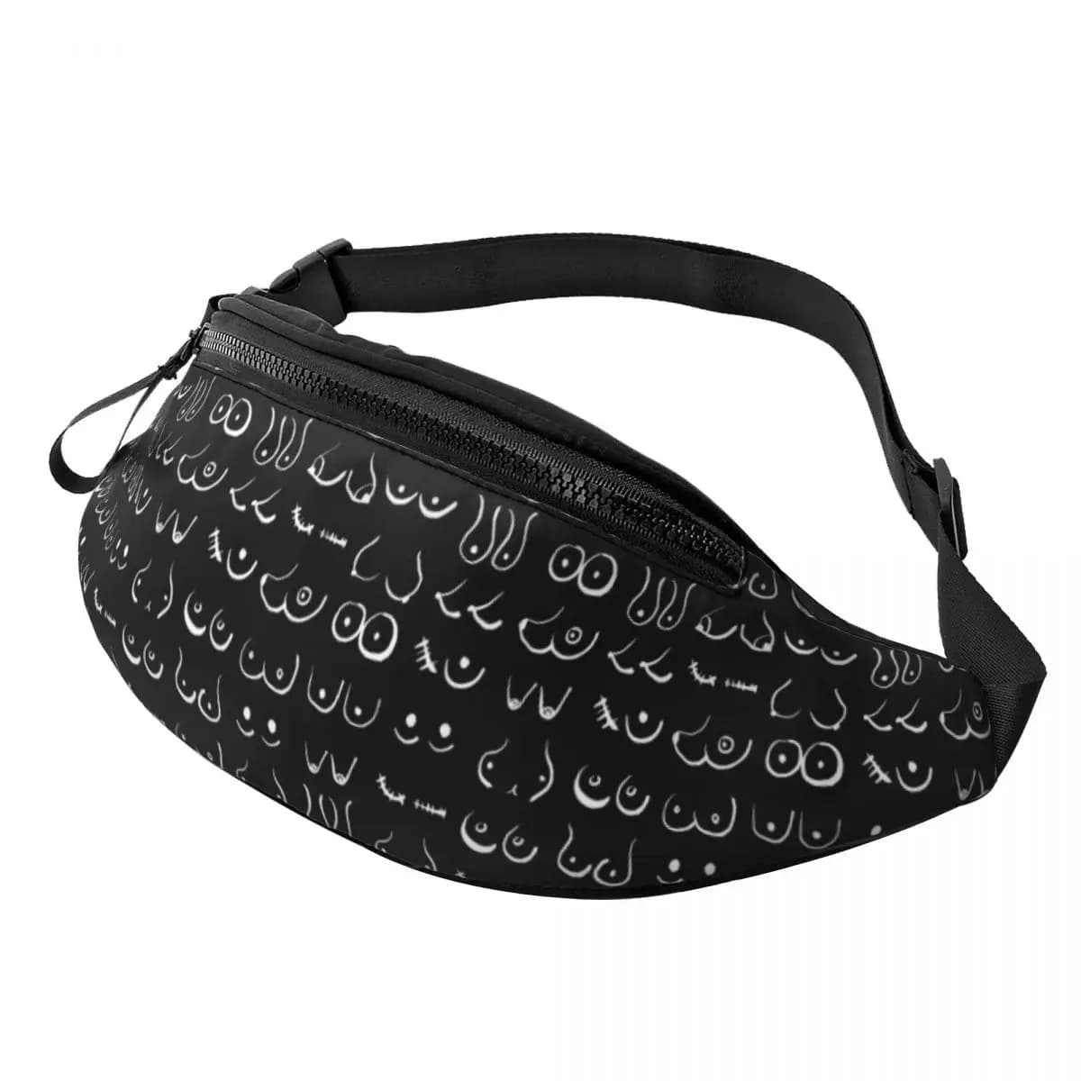 Divertente Boobs Sketch Art marsupio personalizzato Crossbody marsupio uomo donna viaggio escursionismo telefono Money Pouch
