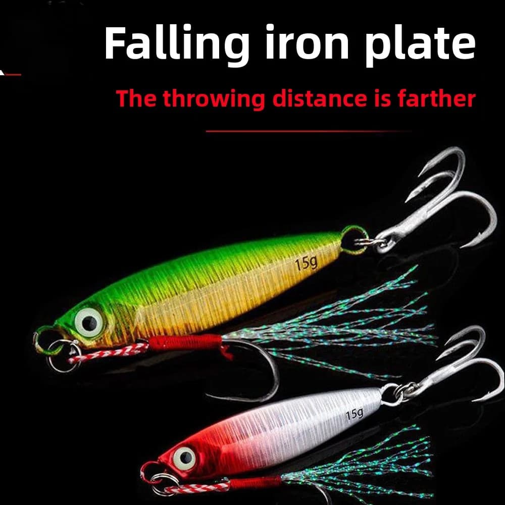 5-1pc Jig in Metallo a Affondamento Rapido e Lento, Esca Dura per Jigging e Lancio da Riva, per Pesca al Branzino, Attrezzatura da Pesca 7g-20g