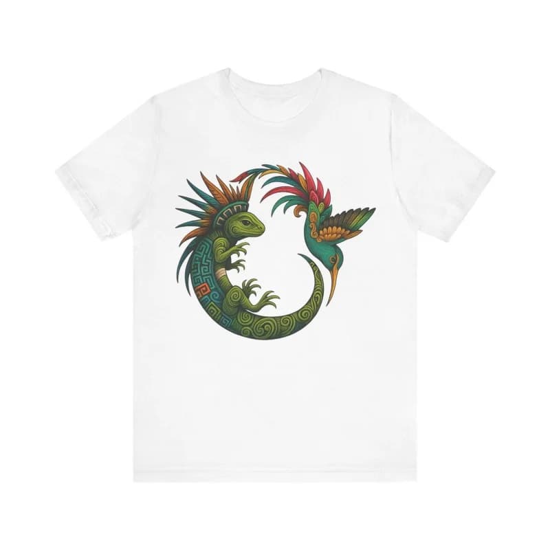 Aztec Lizard Hummingbird Pattern T-Shirt For Men Tribal Graphic 3D Printed Tees Summer Short Sleeve O-Neck Tops Loose T Shirts