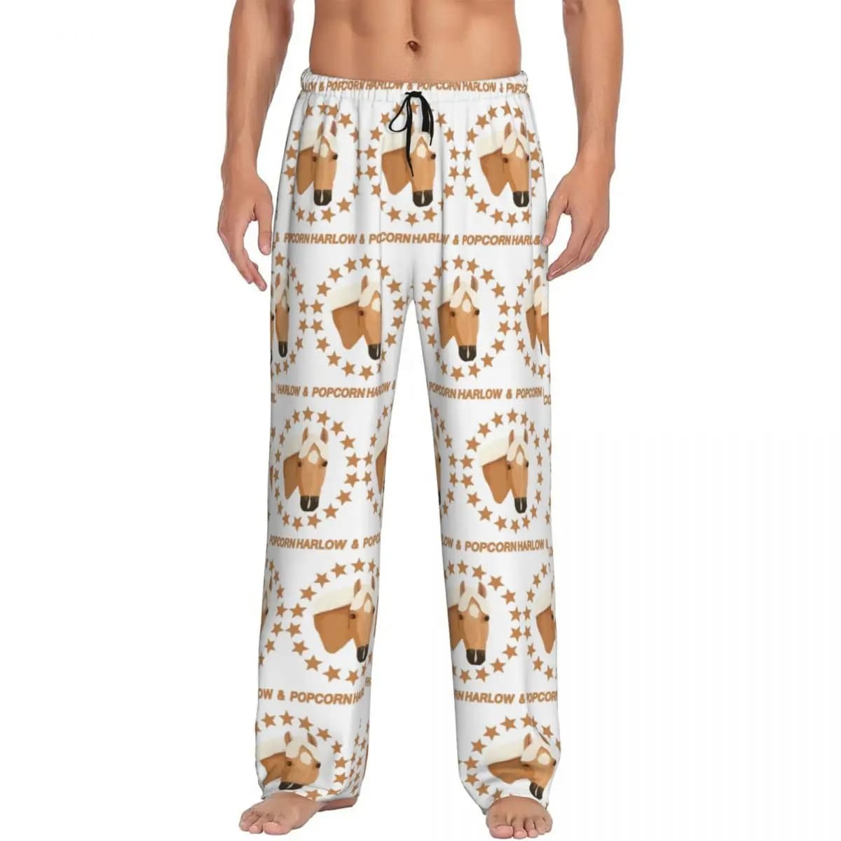 Personalizzato Harlow e Popcorn Merch Popcorn The Pony 1 Pantaloni del pigiama Uomo Sleepwear Sleep Lounge Bottoms con tasche
