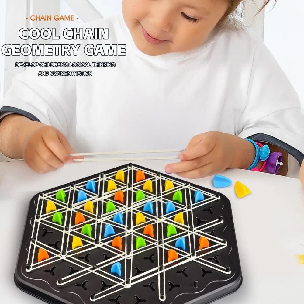 Gioco da Tavolo a Catena Triangolare, un Interessante Gioco Puzzle Multigiocatore, Utilizzato per Migliorare il Pensiero Logico e Perfetto per Riunioni Familiari