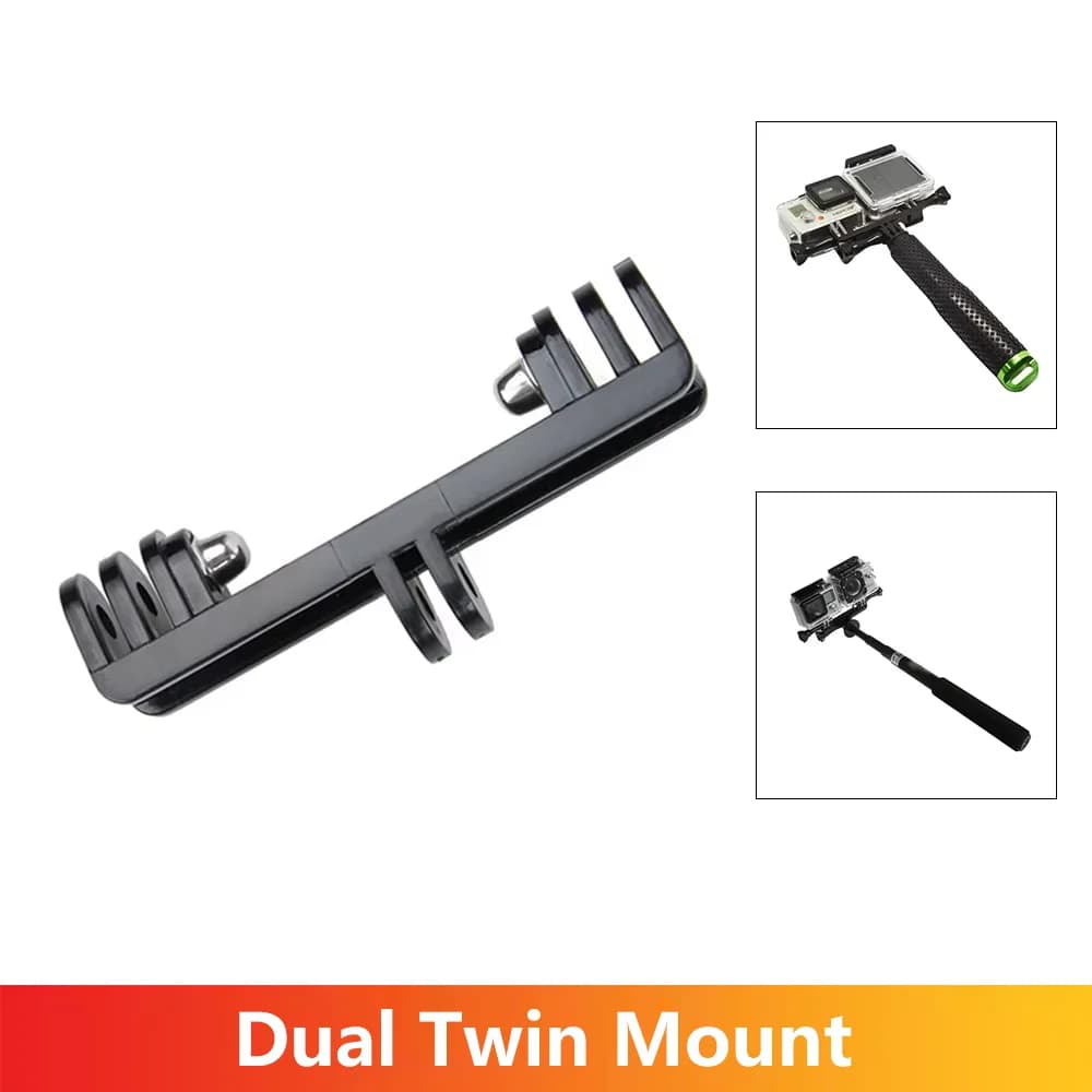 Adattatore per treppiede a doppia testa a doppia testa per GoPro Hero 13 12 11 10 9 Insta360 SJCAM AKASO DJI OSMO Action Camera Accessori