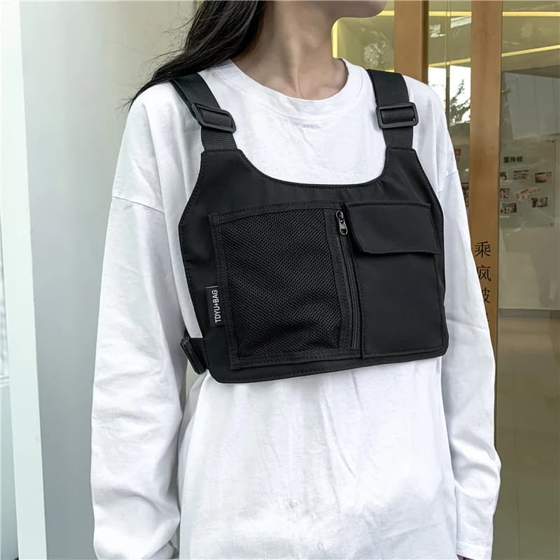 Hip-hop Streetwear Unisex Chest Rig Bag High Quality Nylon Chest Bags Multi-function Tactical Vest Backpack