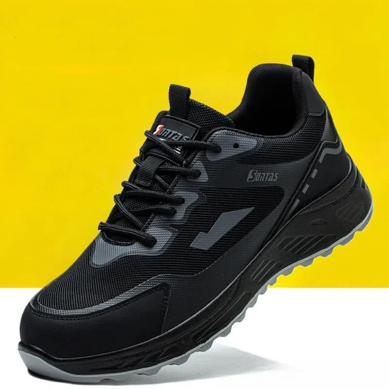 plus size men's fashion breathable steel toe cap work safety shoes insulated sneakers air mesh summer worker boots safe footwear