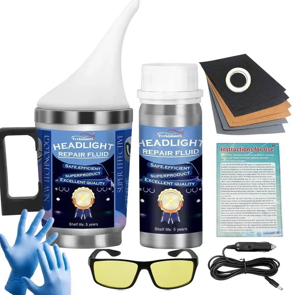 Kit di lucidatura per ristrutturazione fari auto Kit di restauro fari Officina Strumento per la cura automobilistica Evaporatore ai polimeri liquidi da 800 ml