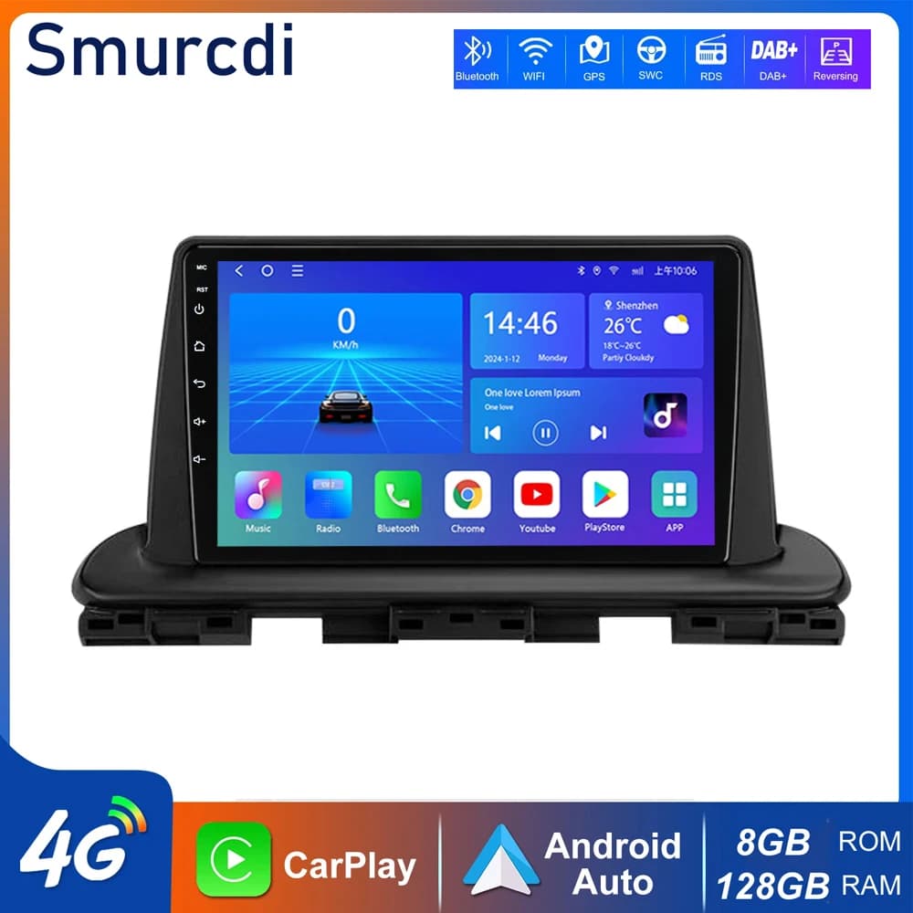 Android 16 per Kia Cerato 4 IV Forte 2018 2019-2021, Sistema Radio Auto Bluetooth Intelligente con Carplay, Schermo Multimediale