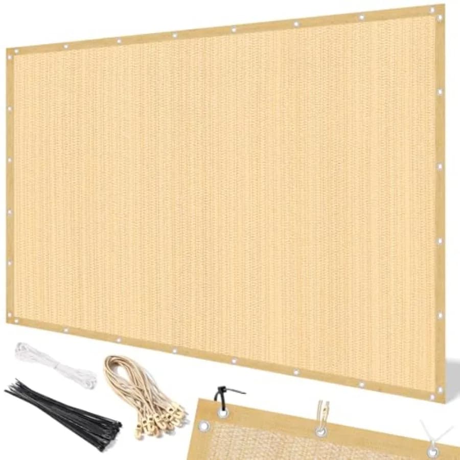 Telo Ombreggiante Artpuch 90% 3,6 x 4,8 m per Pergola con Occhielli, Telo Parasole per Patio Giardino Esterno