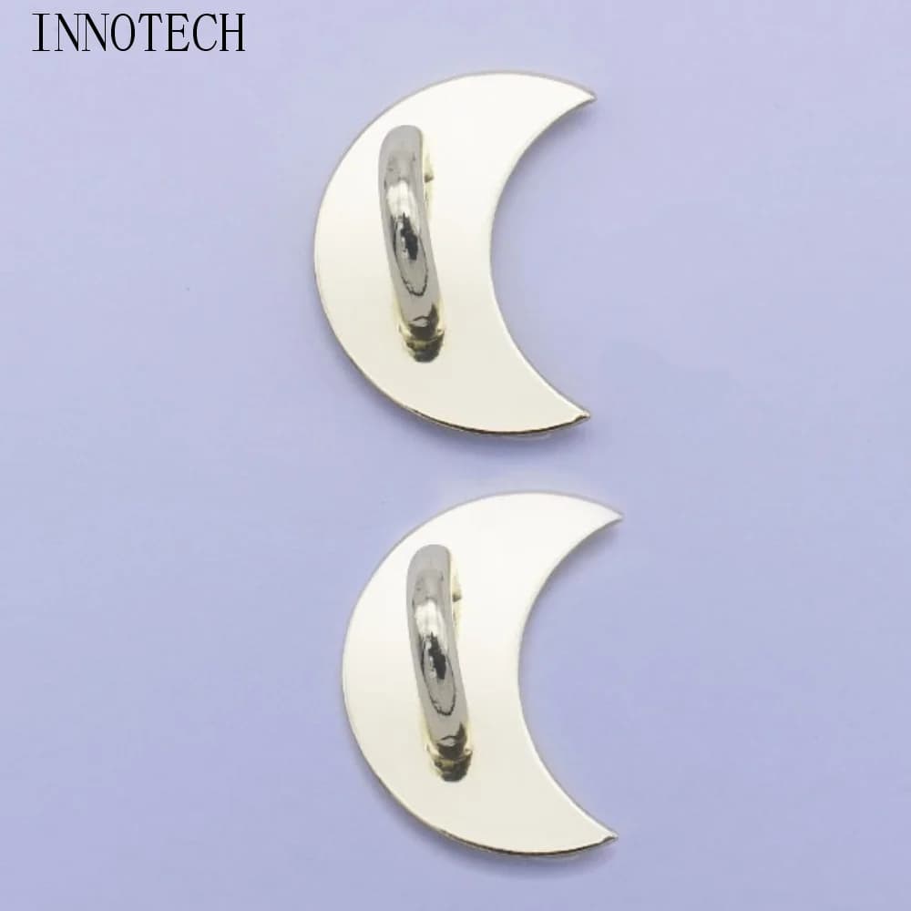 Starry Sky Phone Pendant with Moon, Wall decal, Silver and Gold, Metal Cellular Ring, Support and Hook