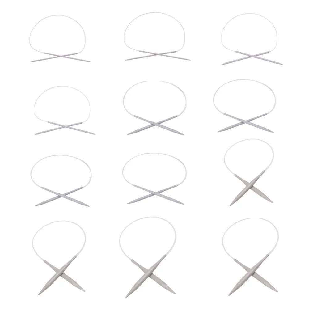 Ferri da maglia circolari in alluminio 40 cm/15,75 "2 mm/2,5 mm/3 mm/3,5 mm/4 mm/4,5 mm/5 mm/5,5 mm/6 mm/6,5 mm/7 mm/8 mm