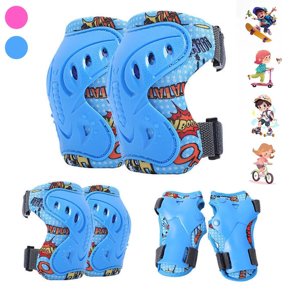 6 pezzi bambini 3-12 anni ginocchiere gomitiere protezioni equipaggiamento protettivo per pattini a rotelle ciclismo BMX bici skateboard scooter in linea equitazione