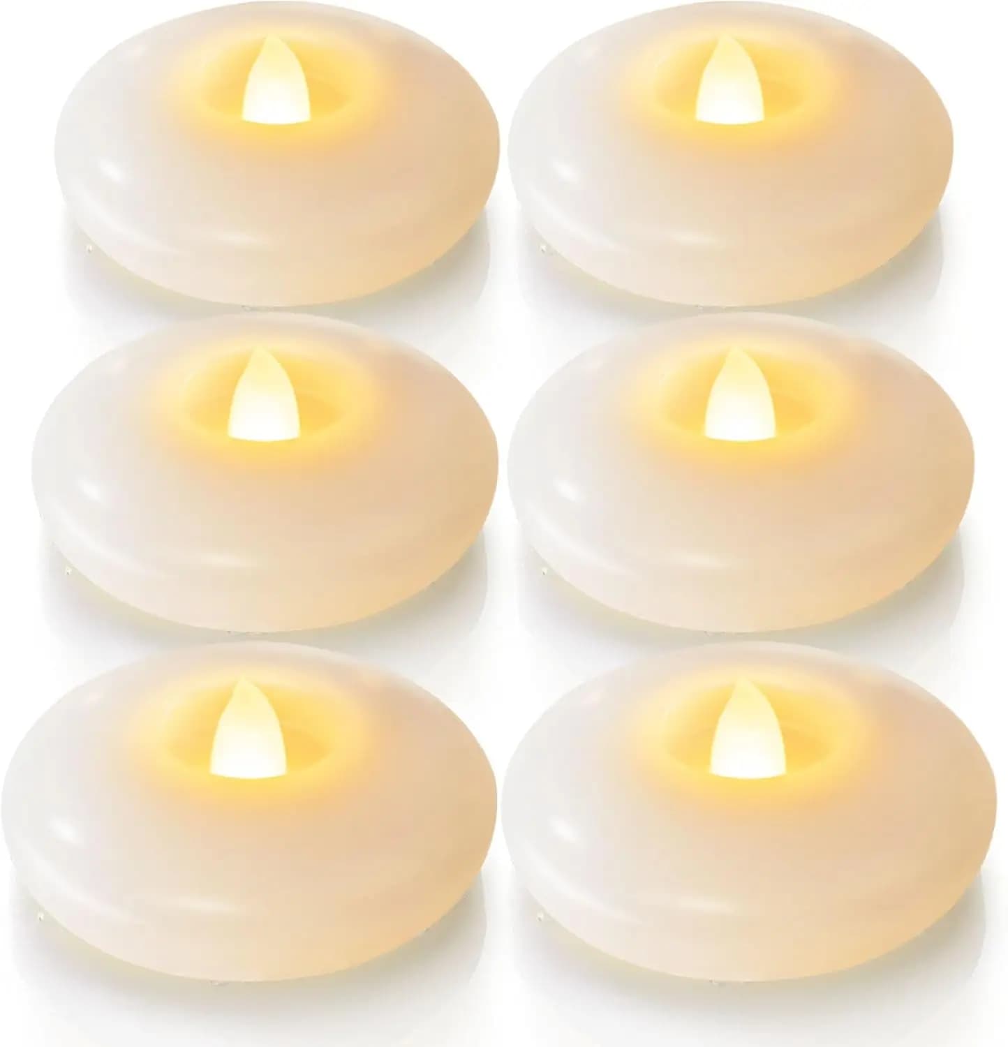 Confezione da 6 Candele LED Galleggianti Senza Fiamma da 3 Pollici, Tealight Impermeabili a Batteria con Durata di 200 Ore per Vasi, Decorazioni Matrimoniali, Feste, Piscina