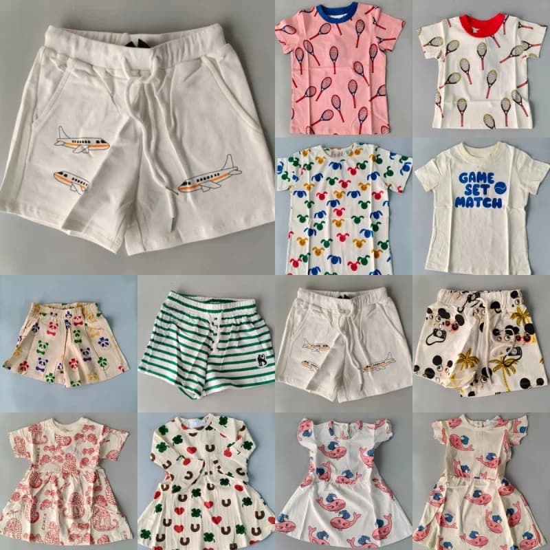 Disponibile Set Primaverile/Estivo per Bambine: T-shirt e Pantaloncini, Completo Vestito per Ragazze