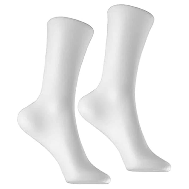 2 pieces mannequin sock pattern sock female foot display short stocking ankle bracelet jewelry display, white 29 cm