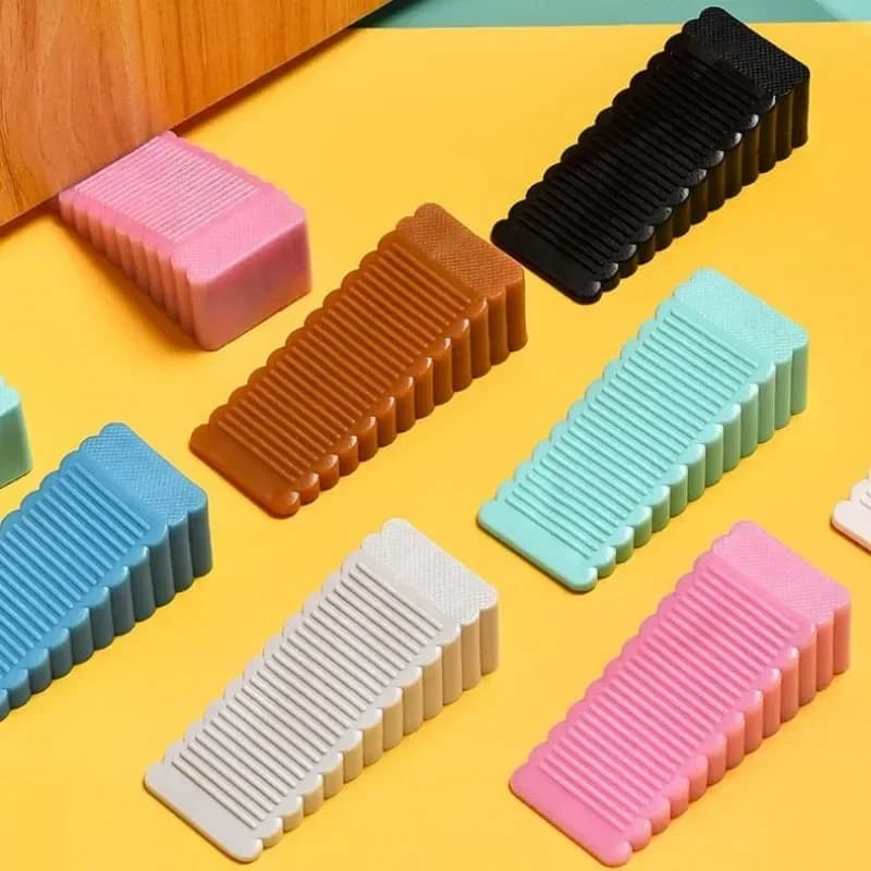 Fermaporta in Silicone di Sicurezza, Cuneo Anti-Collisione per Porte, per Uso Domestico e Ufficio