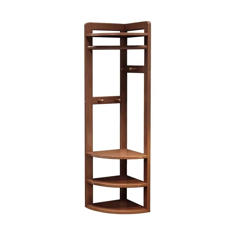 The all-in-one corner hanging in solid wood saves space, clothes racks from the floor to the ceiling of the bedroom, simple shelf, wall corner coat hangers