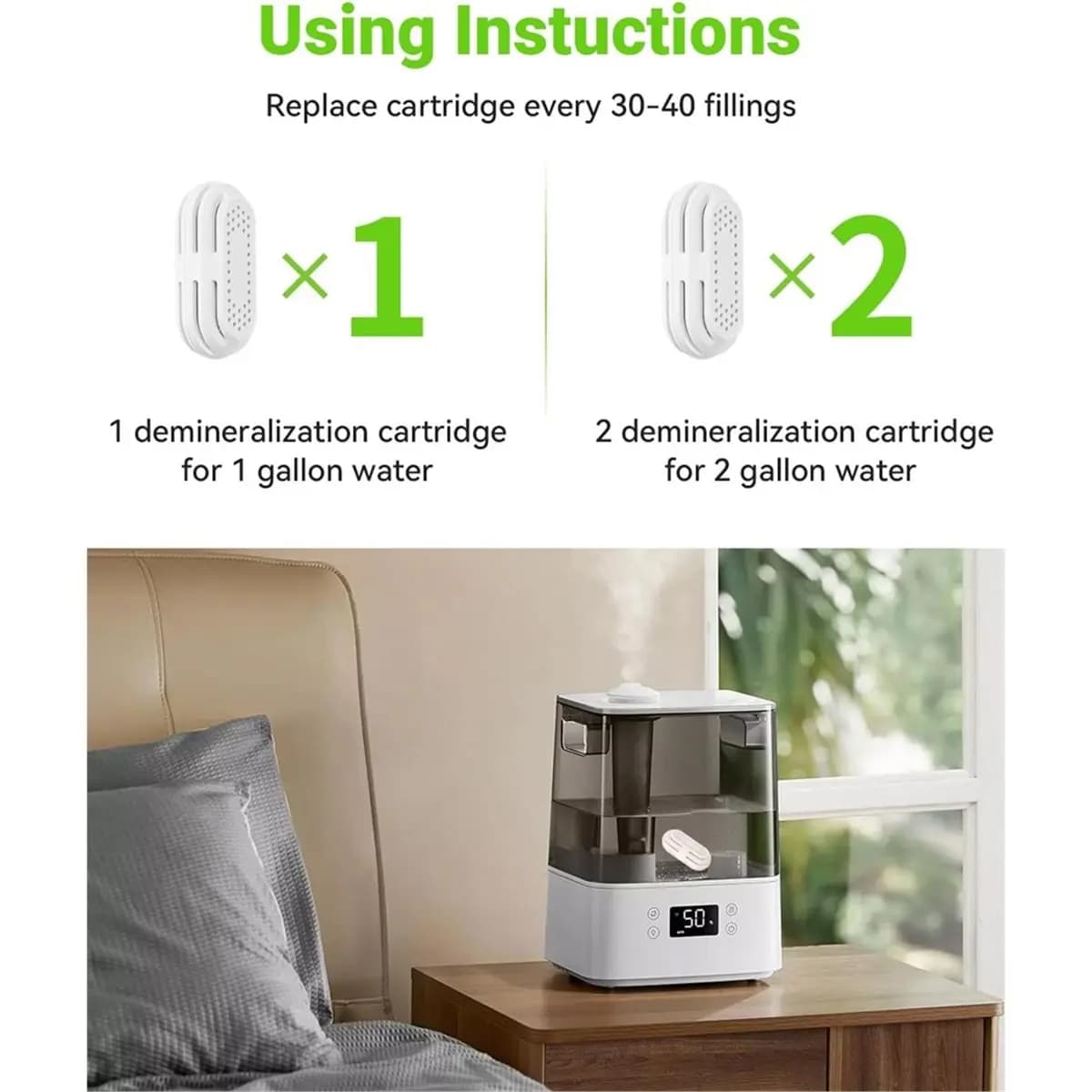 Confezione da 10 cartucce di demineralizzazione per umidificatori LEVOIT Top Fill, purificatori d'acqua per umidificatori, efficienti