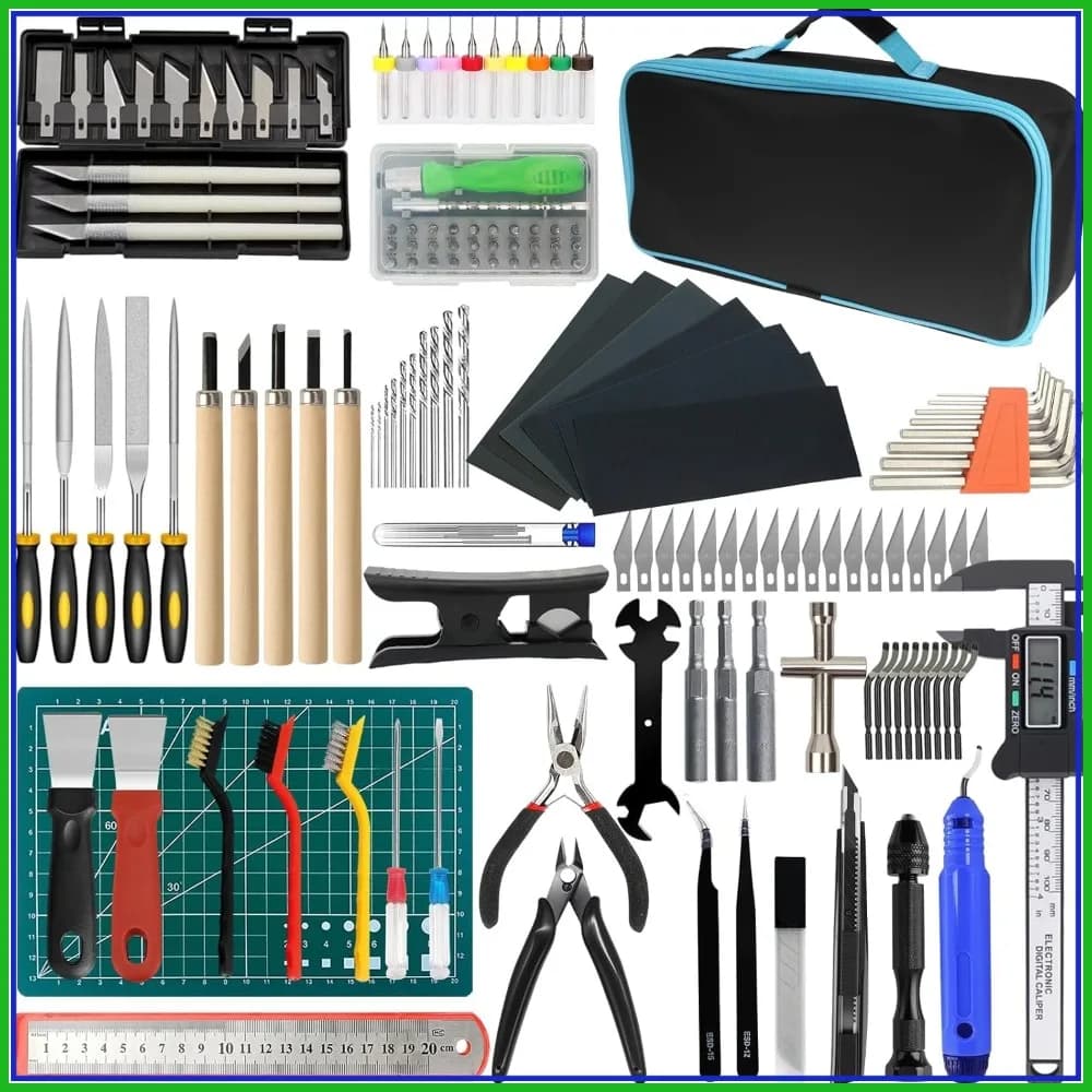 Kit di Strumenti per Stampa 3D da 176 Pezzi con Pulitore Ugelli, Utensile per Sbavatura, Calibro Digitale per Finitura Modelli